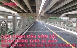 Cận cảnh cầu vòm sắt dành riêng cho xe máy qua hồ Linh Đàm sắp được thông xe