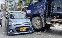 Xe ben đè bẹp đầu xế hộp ở quận 8