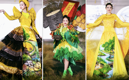 Mẫu nhí Hồng Lam diện trang phục nặng 16 kg, làm vedette không hề 'lép vế' Hoa hậu Tiểu Vy, Bảo Ngọc