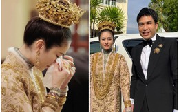 'Hoa hậu chuyển giới đẹp nhất Thái Lan' khóc trong lễ cưới với chồng doanh nhân