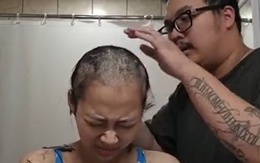 Video chồng tự tay cạo đầu cho vợ ung thư gây xúc động