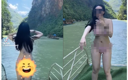 Hà Giang phản hồi việc nữ du khách mặc bikini gây tranh cãi trên sông Nho Quế