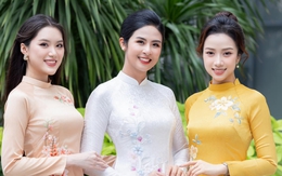 'Hút mắt' với loạt áo dài của hoa hậu Ngọc Hân cùng 17 nhà thiết kế tại Văn Miếu Quốc Tử Giám