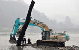 Cây gỗ dài 22m, nặng 60 tấn được phát hiện dưới sông: Giá trị ước tính hơn 10 tỷ đồng khiến cảnh sát phải phong tỏa hiện trường