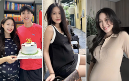 Lộ sắc vóc 'bầu bì' tăng 11 kg của bà xã Đoàn Văn Hậu