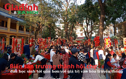 Biến sân trường thành hội chợ, đưa học sinh tới gần hơn với giá trị văn hóa truyền thống