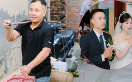 Nhà trai gánh 20kg thịt lợn, 1 buồng cau đi hỏi cưới cô gái Hà Nội gây sốt