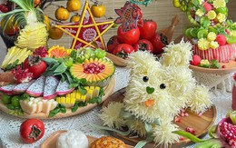 Mâm cỗ trung thu sớm đẹp xuất sắc, không ai nỡ 'phá cỗ'