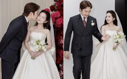 Váy cưới đẹp tinh tế của diễn viên phim 'giờ vàng VTV' trong ngày ăn hỏi
