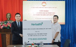 Herbalife Việt Nam nâng tổng số tiền đóng góp 3.976.600.000 đồng ủng hộ đồng bào bị thiệt hại do thiên tai bão lũ gây ra