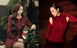Nữ chính phim 'Cách em 1 milimet' đón giáng sinh với trang phục màu đỏ ngọt ngào