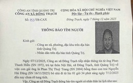 Người phụ nữ bế theo con sơ sinh rời nhà trong đêm rồi mất tích