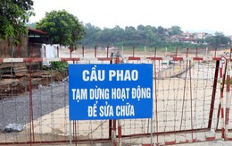 Tạm đóng cầu phao Phong Châu do nước sông Hồng lên cao, chảy siết