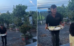 Không kịp về đám giỗ, con dâu nghẹn ngào khi bố chồng bê cả mâm cỗ sang nhà