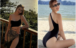 Huyền Lizzie chuộng bikini cắt khoét táo bạo, phô trương đường cong