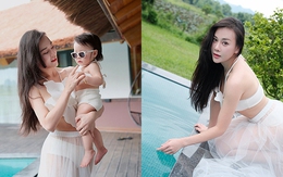 Mới hơn 1 tuổi, con gái Phương Oanh đã điệu đà khi 'pose' dáng cùng mẹ