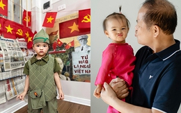Con gái Thu Quỳnh đáng yêu trong trang phục 'em bé yêu nước'