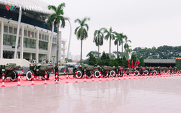 Cận cảnh 15 khẩu pháo lễ lần đầu đặt tại SVĐ Mỹ Đình