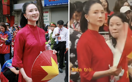 Hồng Diễm gây chú ý trong ngày hợp luyện diễu hành A80