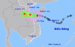 Áp thấp mạnh lên thành bão số 6 hướng vào miền Trung
