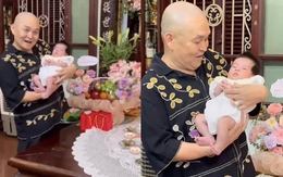 Vợ chồng danh hài Xuân Hinh làm lễ đầy tháng ấm cúng cho cháu gái