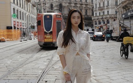 Lương Thùy Linh diện cả cây đồ hiệu Fendi nổi bật tại Milan
