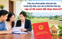 Cha mẹ chưa phân chia tài sản trước khi mất, con cái có thể làm thủ tục cấp sổ đỏ lần đầu cho mảnh đất được thừa kế?