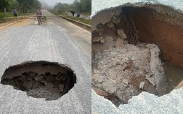 Thái Nguyên: Xuất hiện hố sụt trên Quốc lộ 3B, chính quyền phát cảnh báo khẩn
