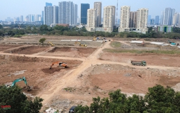 Toàn cảnh công trường đào hồ 12ha chống ngập cho phía Tây Hà Nội trước mùa mưa