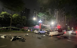 Tạm giữ tài xế xe Lexus gây tai nạn liên hoàn trên đường Trung Kính