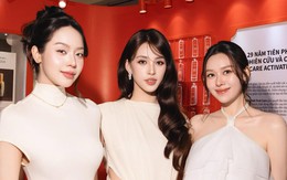 Bức ảnh 'gây bão' của Á hậu lấy chồng từ năm 20 tuổi cùng Hoa hậu Thanh Thủy, Trần Tiểu Vy