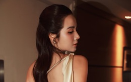 Phan Minh Huyền diện váy lụa, khoe lưng ong nõn nà