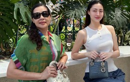 Mẹ là cán bộ ngân hàng của Hoa hậu Lương Thùy Linh 'gây sốt' khi xuất hiện cùng con gái