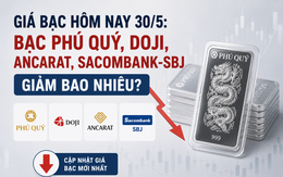 Giá bạc hôm nay 30/5: Bạc Phú Quý, Doji, Ancarat, Sacombank-SBJ giảm bao nhiêu?