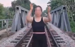 Livestream tập thể dục giữa đường ray tàu hỏa, người phụ nữ ở Lạng Sơn bị xử phạt