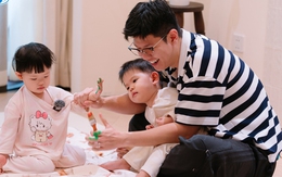 Cặp song sinh của BTV truyền hình Mạnh Cường - Hương Giang gây cười với màn 'tấu hài'