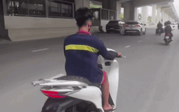 Hà Nội: Nam thanh niên trả giá đắt với hàng loạt lỗi vi phạm khi điều khiển xe máy trên đường Cầu Diễn