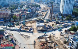 Hà Nội: Cận cảnh công trường Vành đai 1 Hoàng Cầu - Voi Phục tăng tốc thi công trước thời hạn 2/9