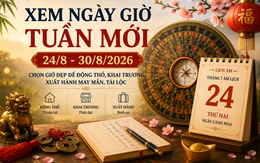 Xem ngày giờ tuần mới 24/8 - 30/8/2026 chọn giờ đẹp động thổ, khai trương, xuất hành tài lộc