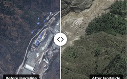 Hình ảnh vệ tinh cho thấy nhà máy thủy điện bị san phẳng trong trận lũ ở Nepal