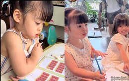 Clip con gái Hoa hậu Đỗ Mỹ Linh học bài gây chú ý