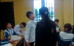 Choáng clip nam sinh vênh mặt thách thức cô giáo “đấu dép 3 giây”