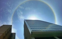 Cận cảnh hiện tượng vầng hào quang quanh mặt trời ở Hạ Long