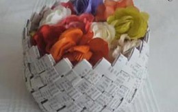 Tái chế giỏ đựng đồ bằng giấy báo