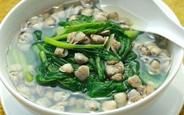 Thanh ngon món canh cải ngọt nấu hến