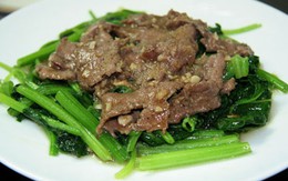 Cải bó xôi xào thịt bò