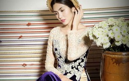 Tăng Thanh Hà đẹp dịu dàng với áo dài nhung