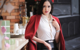 Diện áo khoác đỏ "lấy may" đầu năm