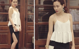 Sao Việt chống nóng bằng áo 2 dây sexy