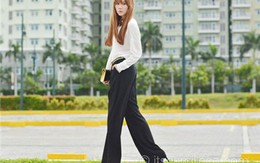 Bí quyết giúp mọi dáng người đều mặc đẹp cùng quần ống rộng